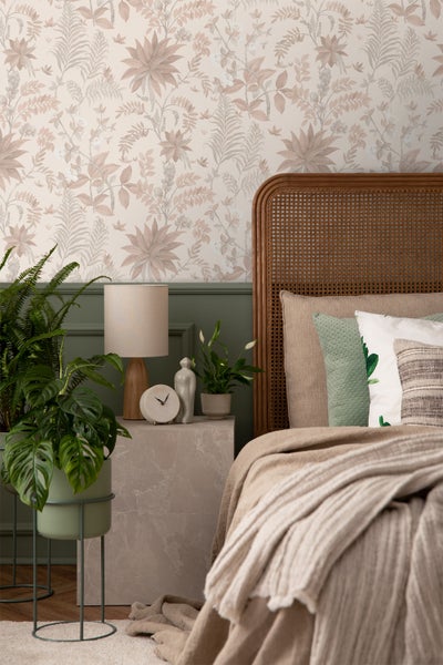 Sanders und Sanders Tapete tropische Blätter Terrakotta und Beige - 53 cm x 10,05 m - 640726