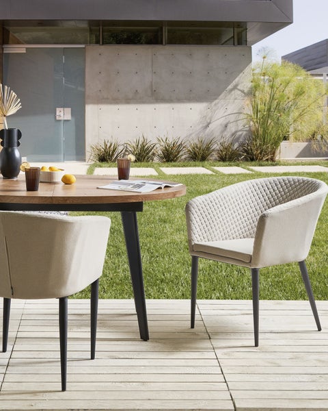 Gartenstuhl 2er Set CURGOS Stoff Beige