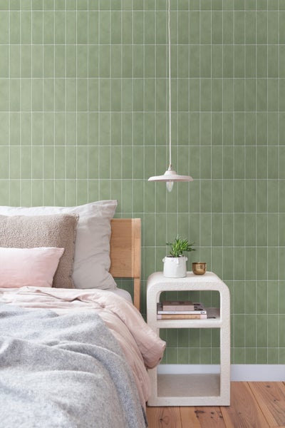 ESTAhome Tapete Fliesenmuster Grün - 50 x 900 cm - 131540