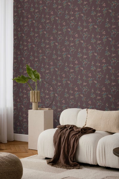 Borastapeter Tapete Blumen Braun - 53 cm x 10.05 m - 660846