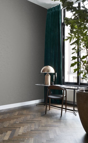 Origin Wallcoverings Tapete Uni Dunkelgrau - 53 cm x 10.05 m - 345945