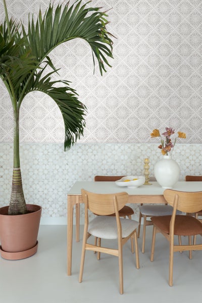 ESTAhome Tapete Fliesenmuster Beige - 53 cm x 10,05 m - 148609