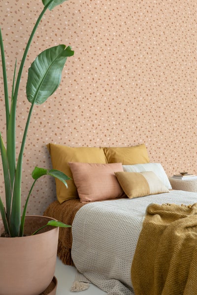ESTAhome Tapete Terrazzo-Motiv Beige und Terrakotta - 50 x 900 cm - 139825