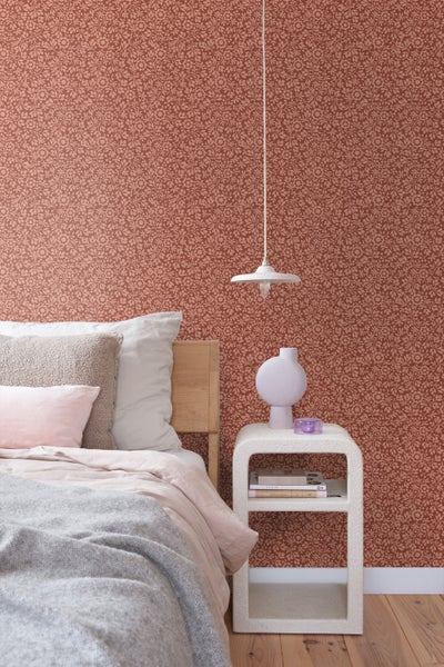 ESTAhome Tapete Blumen Terrakotta - 50 x 900 cm - 131671