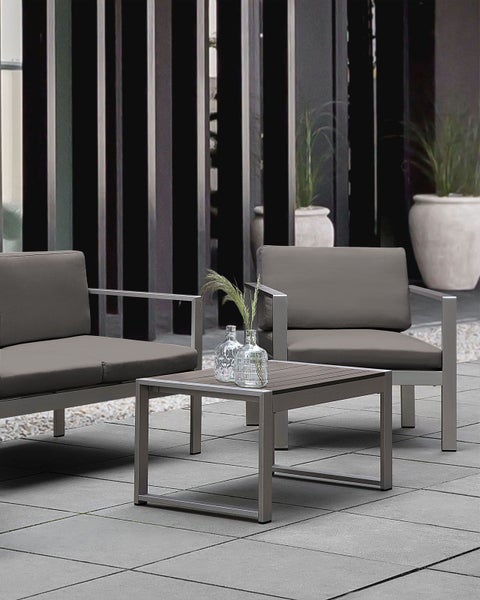 Gartensessel SALERNO Metall Dunkelgrau