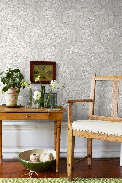 Borastapeter Tapete Blumen Beige und Weiß - 53 cm x 10.05 m - 660078