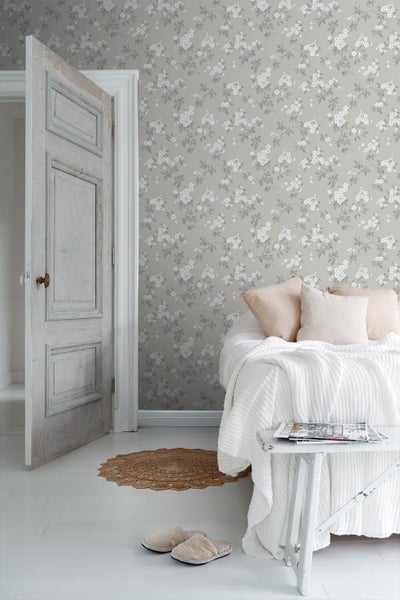 Duro Tapete Blumen Grau - 53 cm x 10.05 m - 661147