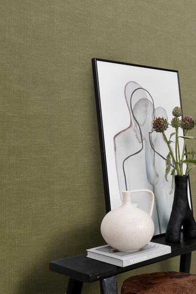 Origin Wallcoverings Tapete Leinen-Optik Ockergelb - 53 cm x 10.05 m - 347635
