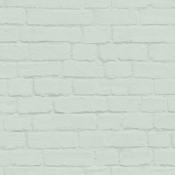 ESTAhome Tapete Backstein-Optik Mintgrün - 53 cm x 10.05 m - 139193