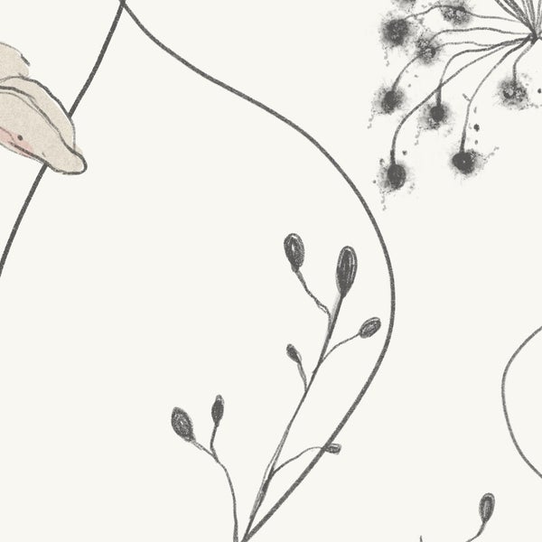 Illustration mit Blumen und Zweigen