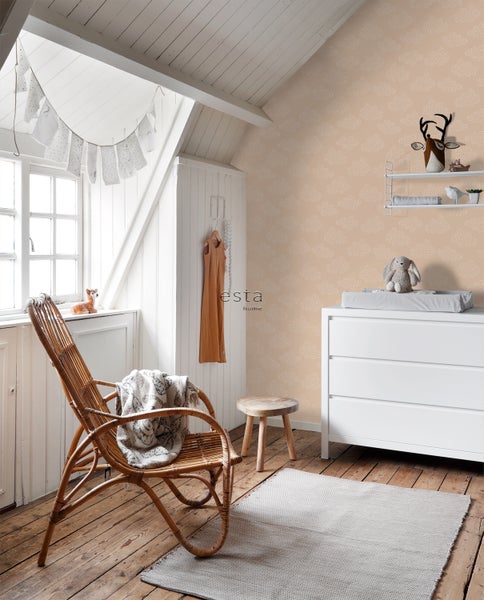 ESTAhome Tapete kleine Wolken Terrakotta - 50 x 900 cm - 139518