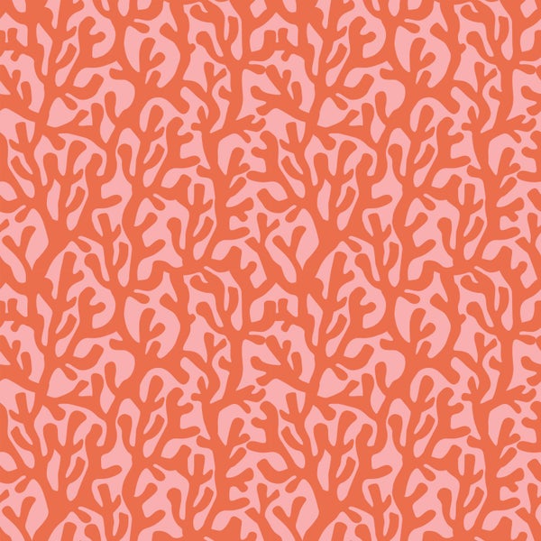 ESTAhome Tapete Koralle Orange und Rosa - 50 x 900 cm - 131015