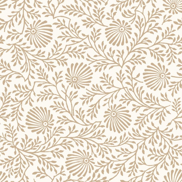 ESTAhome Tapete Blumenmuster Beige - 50 x 900 cm - 131511