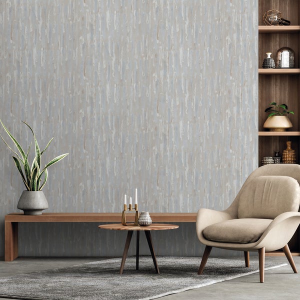 Sanders und Sanders Tapete Holzoptik Blaugrau - 53 cm x 10 m - 640068