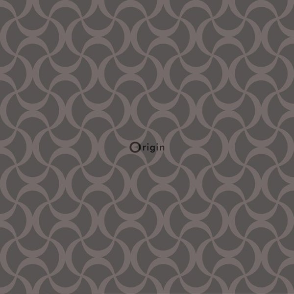 Origin Wallcoverings Tapete grafisches Muster Dunkelgrau - 53 cm x 10.05 m - 345740
