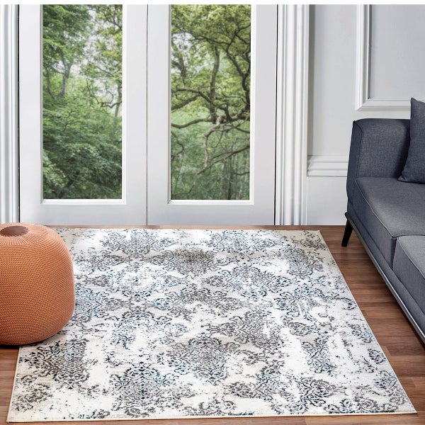Vintage Orientalischer Teppich Weiß/Blau 200x275 cm HARU