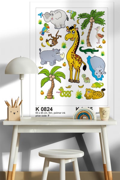 Wandsticker mit Tiermotiven auf einem Tisch