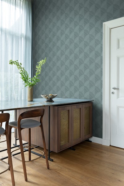 Origin Wallcoverings Tapete 3D Muster Graublau - 53 cm x 10.05 m - 347938