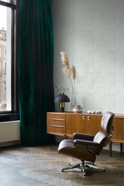Origin Wallcoverings Tapete Querschnitte von Baumstämmen Mintgrün - 53 cm x 10.05 m - 347545