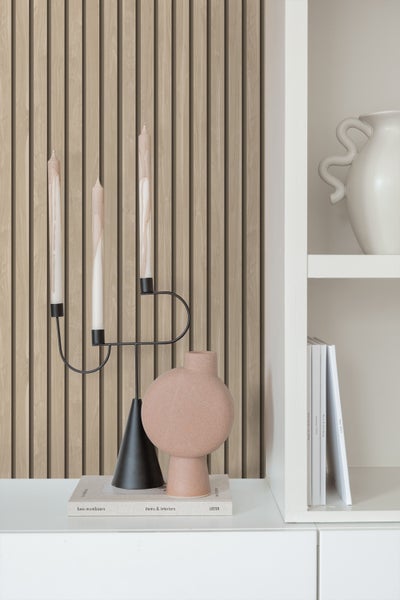 ESTAhome Tapete 3D Holzpaneele Beige - 53 cm x 10.05 m - 139607