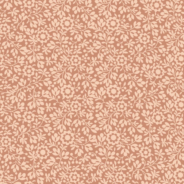 ESTAhome Tapete Blumen Terrakotta - 50 x 900 cm - 131670