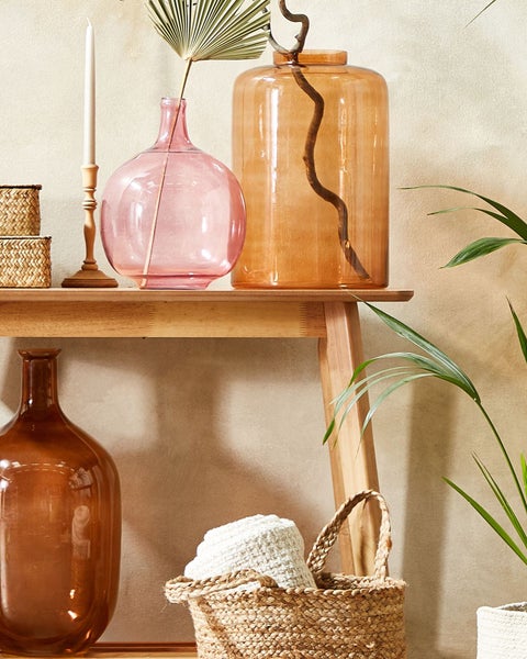 Dekovase CHAPPATHI Glas 31 cm Rosa