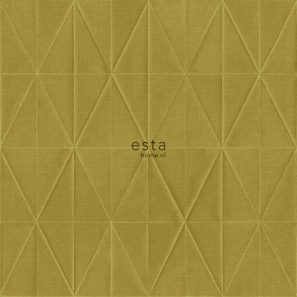 ESTAhome Tapete Origami-Muster Ockergelb - 53 cm x 10.05 m - 148711