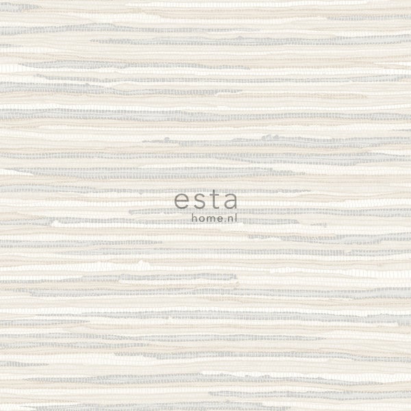 ESTAhome Tapete gewebtes Motiv Beige - 53 cm x 10.05 m - 148617