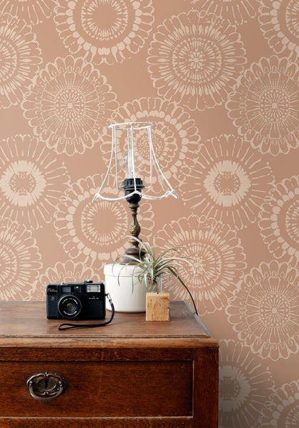 ESTAhome Tapete Blumen Terrakotta - 50 x 900 cm - 139824