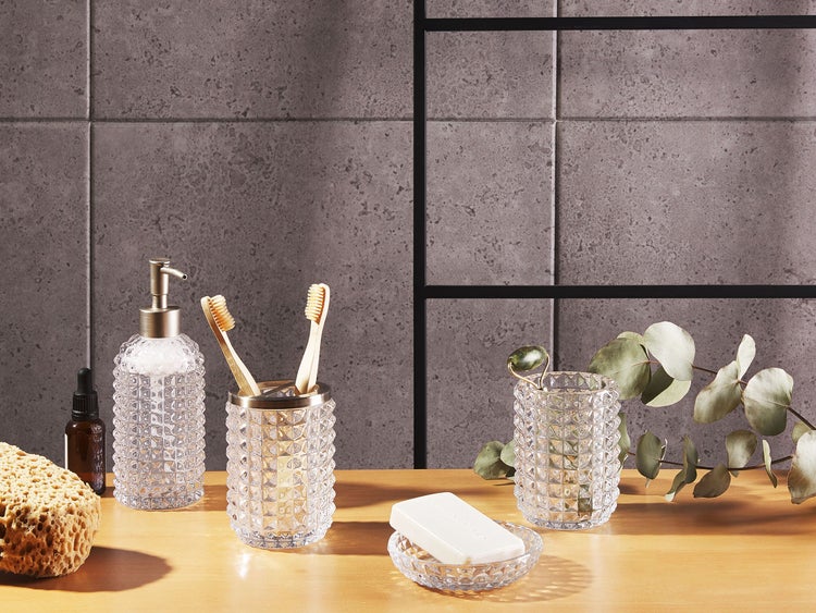 Badaccessoires Set 4-teilig TAPIA Glas Transparent