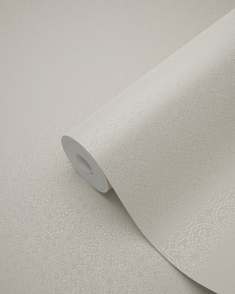 Origin Wallcoverings Tapete kleine Ornamente Elfenbeinweiß - 53 cm x 10.05 m - 345448