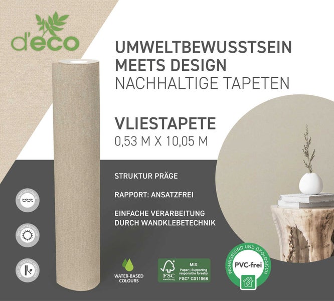 Nahaufnahme einer Textiltapete mit feiner Struktur