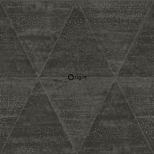 Origin Wallcoverings Tapete verwitterte Metalldreiecke Schwarz - 53 cm x 10.05 m - 337605