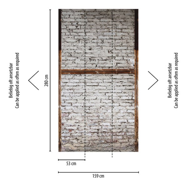 Illustration einer Backsteinmauer mit Maßangaben