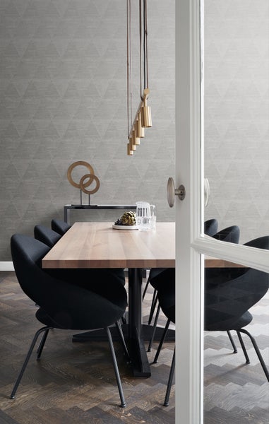 Origin Wallcoverings Tapete verwitterte Metalldreiecke Industriegrau - 53 cm x 10.05 m - 337603