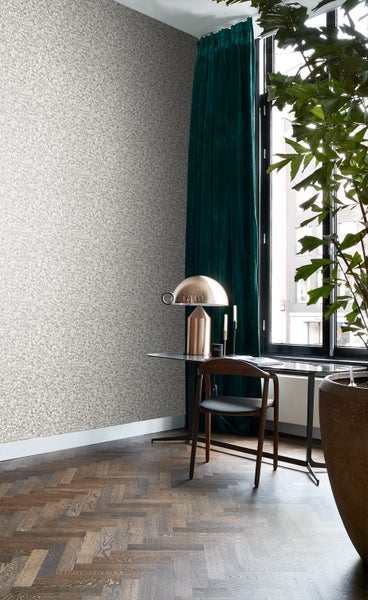 Origin Wallcoverings Tapete metallische Münzen Elfenbeinweiß und Grau - 53 cm x 10.05 m - 347459