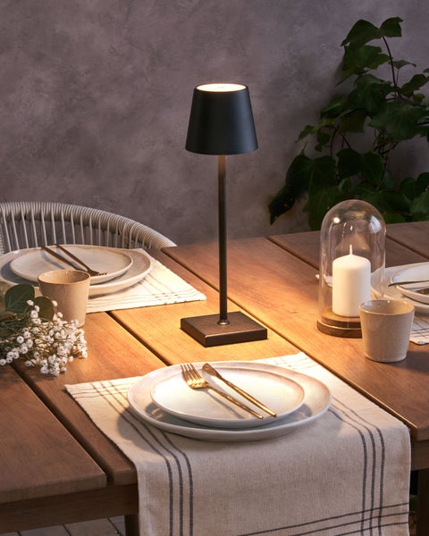 Kabellose LED Tischlampe BACEIRO mit Dimmer Schwarz