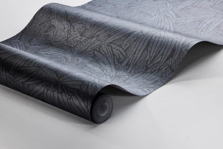 Borastapeter Tapete Blätter Graublau - 53 cm x 10.05 m - 660976
