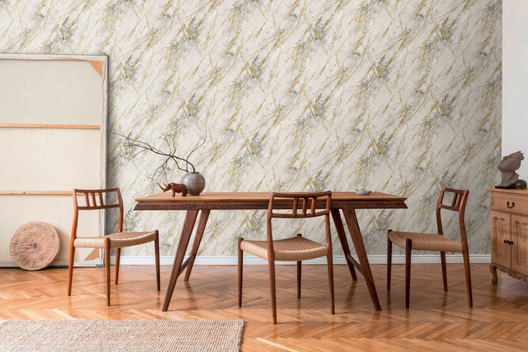 Tapetenrolle mit Marmor- und Goldmuster