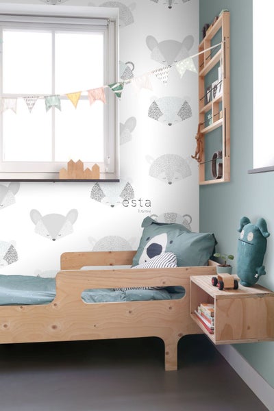 ESTAhome XXL-Vliestapete Tierköpfe Hellgrau - 50 x 900 cm - 158832