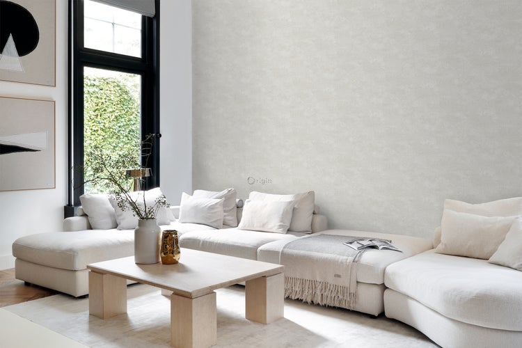 Origin Wallcoverings Tapete Naturstein mit Craquelé-Effekt Weiß - 53 cm x 10.05 m - 347564