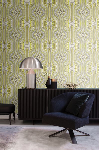 Origin Wallcoverings Tapete grafische Linien Ockergelb - 53 cm x 10.05 m - 347225
