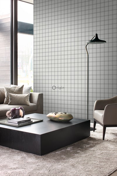 Origin Wallcoverings Tapete Karomuster Sandbeige - 53 cm x 10.05 m - 347621