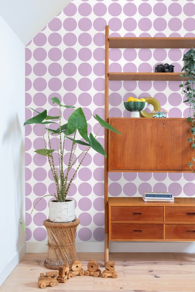 ESTAhome Tapete große Kugeln Violett - 50 x 900 cm - 131559