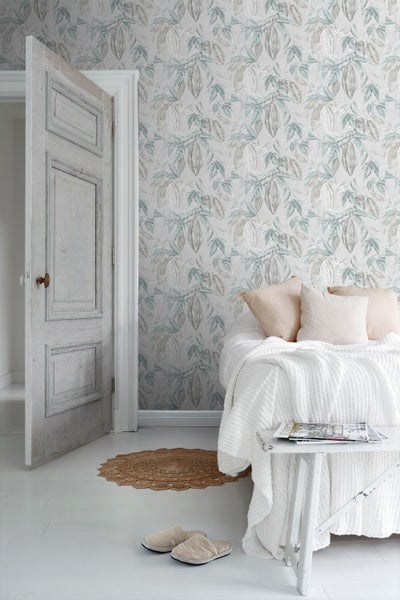 Sanders und Sanders Tapete Blätter Graublau - 53 cm x 10 m - 640218