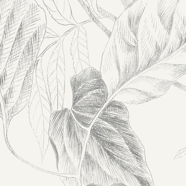 Detailansicht einer Tapete mit Pflanzenmotiven