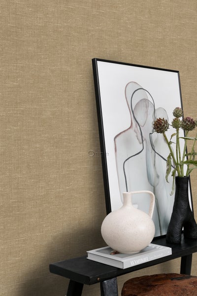 Origin Wallcoverings Tapete Leinen-Optik Beigebraun - 53 cm x 10.05 m - 347862