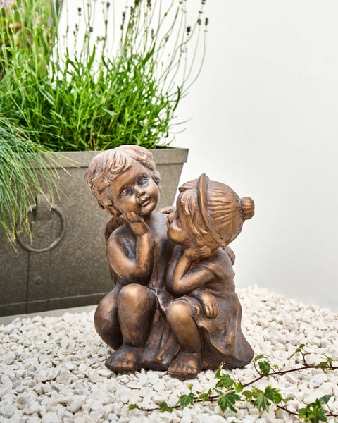 Gartenfigur DAMARO Kinder Braun