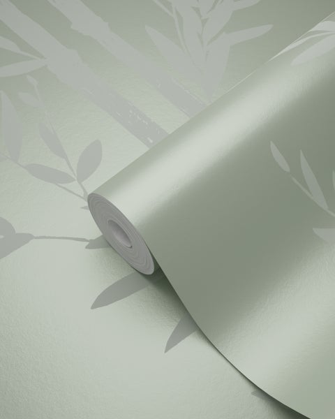 Origin Wallcoverings Tapete Bambusmuster Olivgrün - 53 cm x 10.05 m - 345752