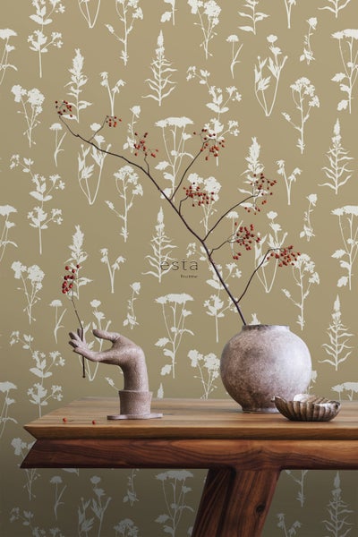 ESTAhome Tapete Feldblumen Beige - 53 cm x 10.05 m - 139483